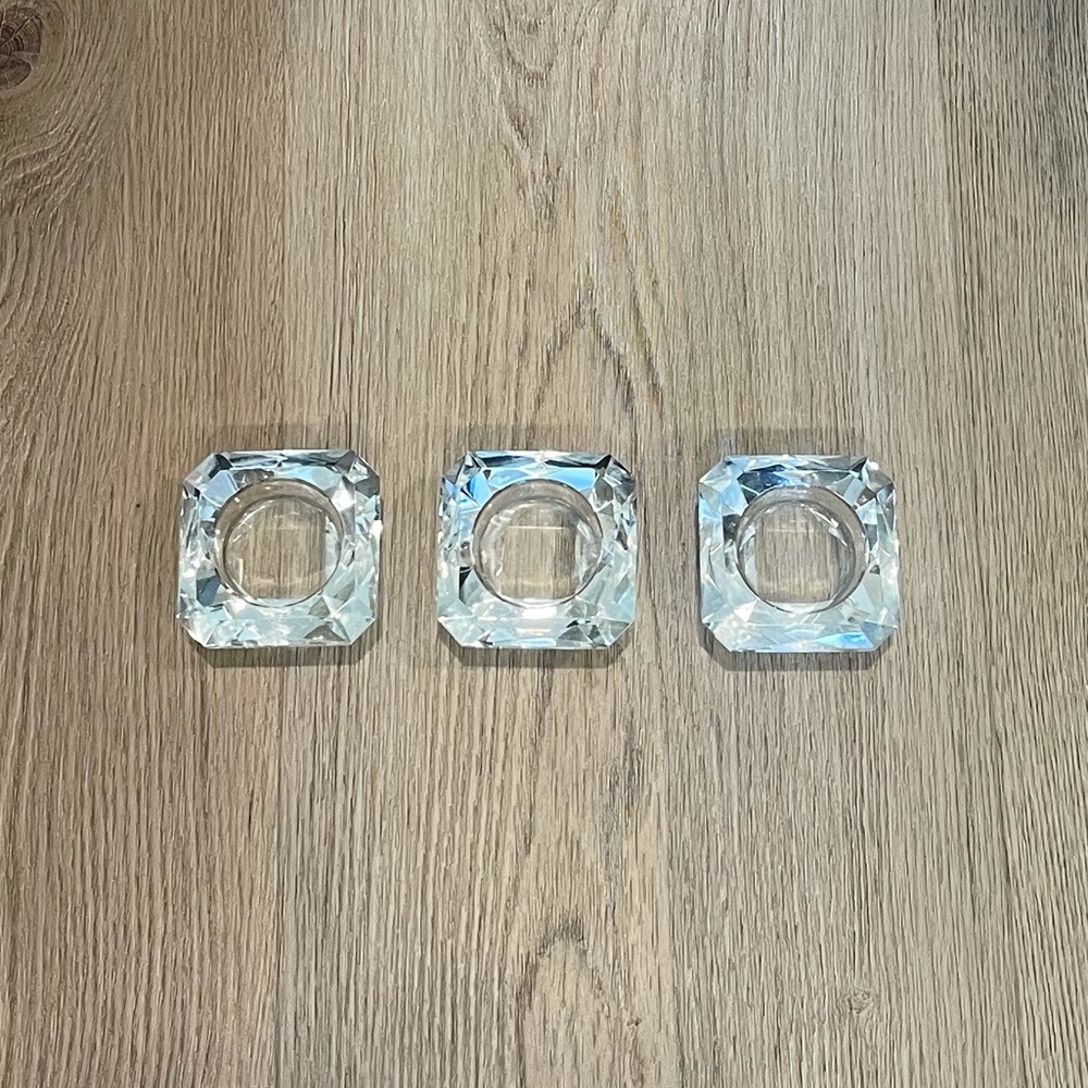 Crystal Tea Light Holders (set of 3)